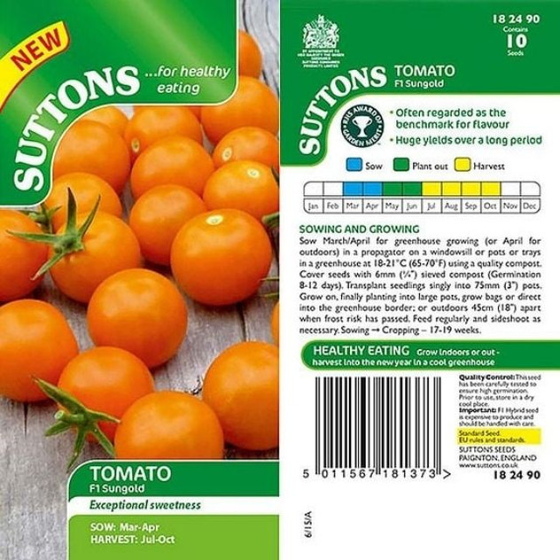 Suttons Tomato Sungold F1