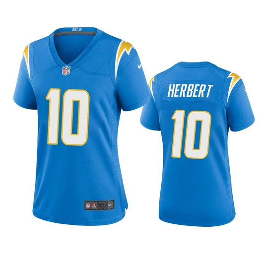 Los Angeles Chargers Justin Herbert Powder Blue 2021 Nfl Draft Game 3D Jersey