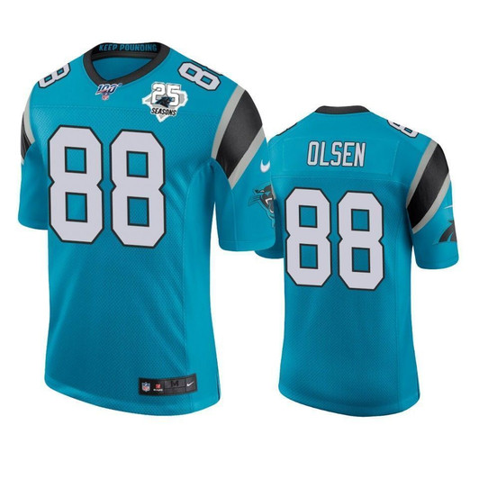 Carolina Panthers Greg Olsen Blue 25Th Season Classic Limited 3D Jersey
