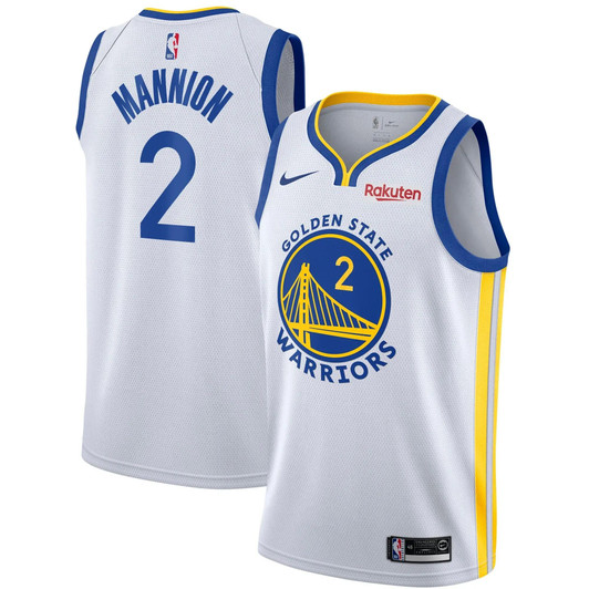 Men'S Nike Nico Mannion White Golden State Warriors 2020/21 Swingman Badge Jersey – Association Edition