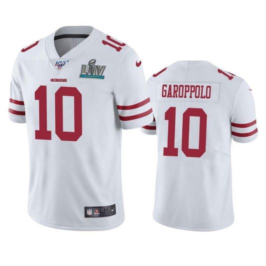 San Francisco 49Ers Jimmy Garoppolo White Super Bowl Liv Vapor Limited 3D Jersey