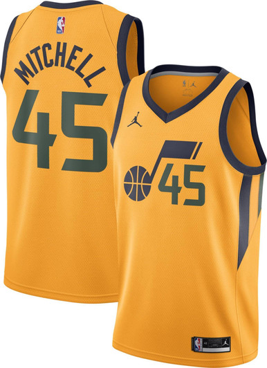 Jordan Men'S Utah Jazz Donovan Mitchell #45 Gold 2020-21 Dri-Fit Statement Swingman Jersey