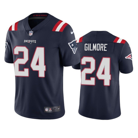 New England Patriots Stephon Gilmore Navy 2021 Vapor Limited Mens 3D Jersey