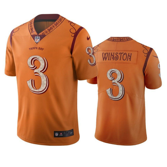 Tampa Bay Buccaneers Jameis Winston Orange City Edition Vapor Limited 3D Jersey