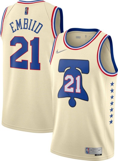 Nike Men'S Philadelphia 76Ers 2021 Earned Edition Joel Embiid Dri-Fit Swingman Jersey