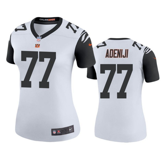 Cincinnati Bengals Hakeem Adeniji White Color Rush Legend Women'S 3D Jersey