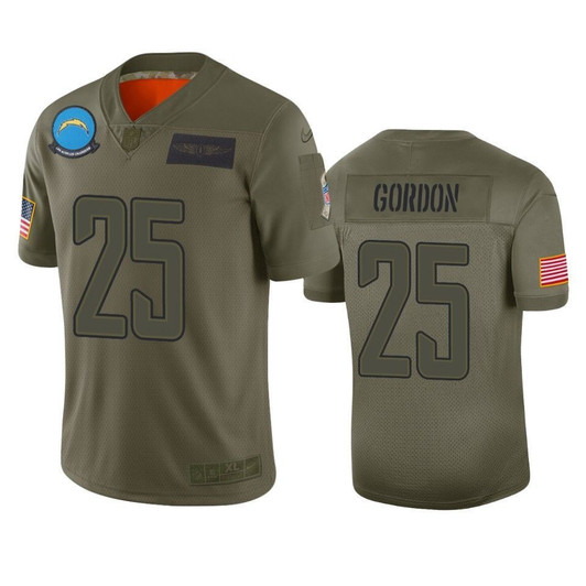 Los Angeles Chargers Melvin Gordon Camo 2021 Salute To Service Limited 3D Jersey