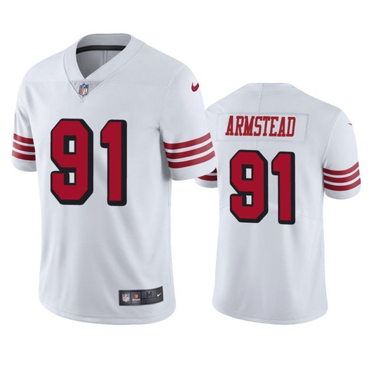 San Francisco 49Ers Arik Armstead White Color Rush Limited 3D Jersey