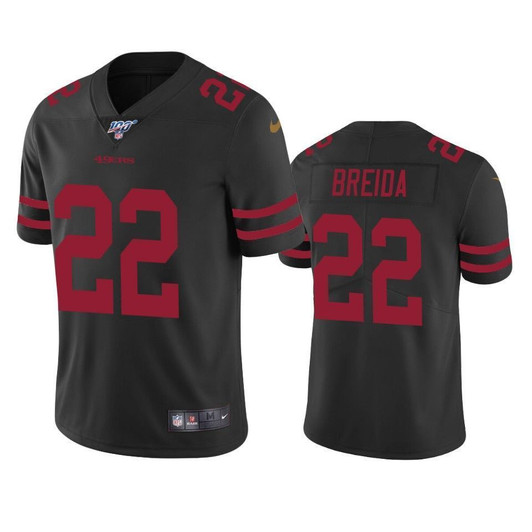 San Francisco 49Ers Matt Breida Black 100Th Season Vapor Limited 3D Jersey