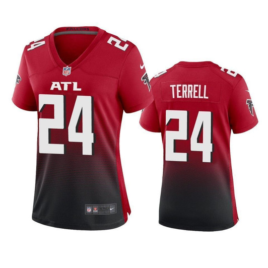Atlanta Falcons A.J. Terrell Red 2021 Nfl Draft 2Nd Alternate Game 3D Jersey