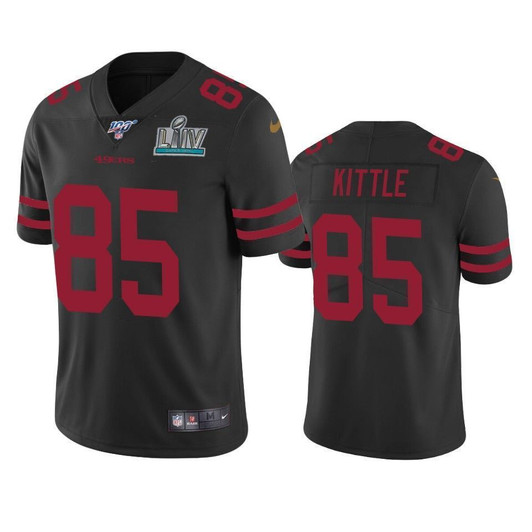 San Francisco 49Ers George Kittle Black Super Bowl Liv Vapor Limited 3D Jersey