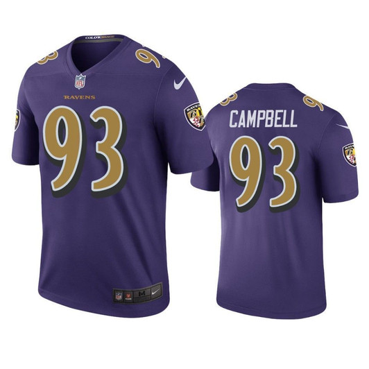 Baltimore Ravens Calais Campbell Purple Color Rush Legend 3D Jersey