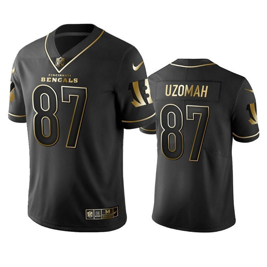 Cincinnati Bengals C.J. Uzomah Black Golden Edition 2021 Vapor Untouchable Limited Mens 3D Jersey