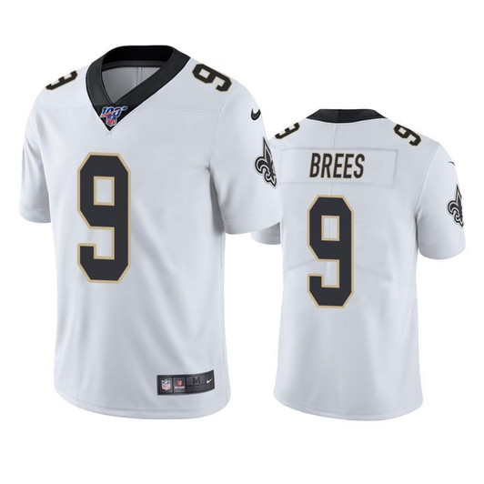 New Orleans Saints Drew Brees White 100Th Season Vapor Limited 3D Jersey