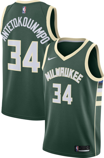 Nike Men'S Milwaukee Bucks Giannis Antetokounmpo #34 Green Dri-Fit Swingman Jersey