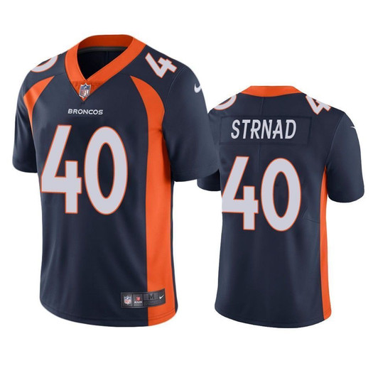 Denver Broncos Justin Strnad Navy Vapor Untouchable Limited 3D Jersey
