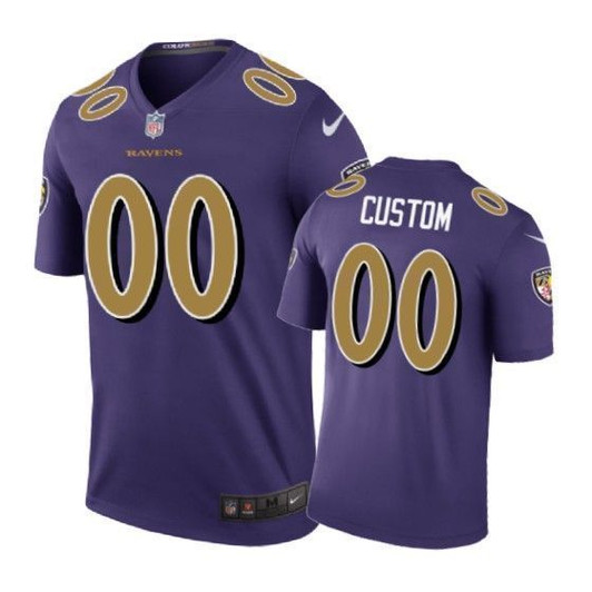 Baltimore Ravens 00 Custom Color Rush Purple 3D Jersey
