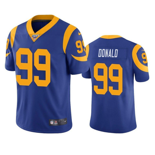 Los Angeles Rams Aaron Donald Royal 100Th Season Vapor Limited 3D Jersey