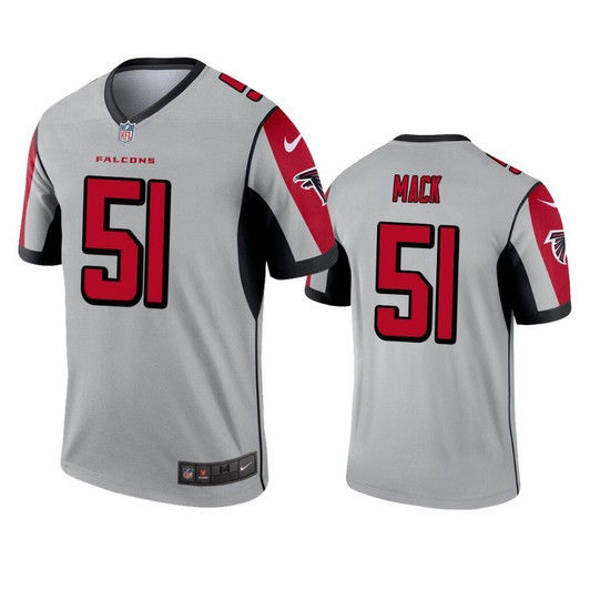 Atlanta Falcons Alex Mack Silver Inverted Legend 3D Jersey