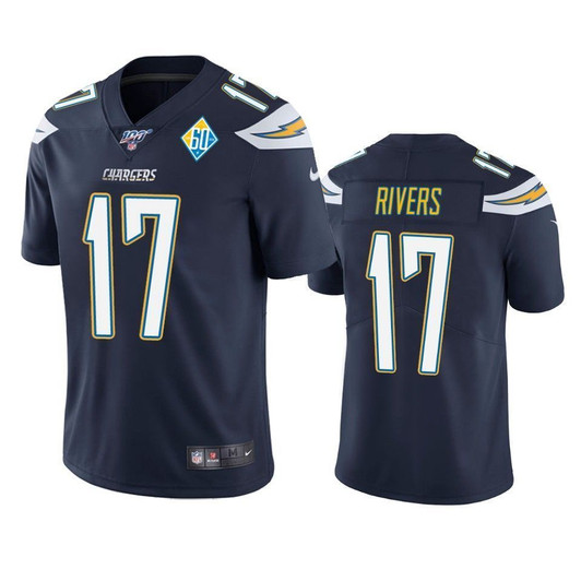 Los Angeles Chargers Philip Rivers Navy 60Th Anniversary Vapor Limited 3D Jersey