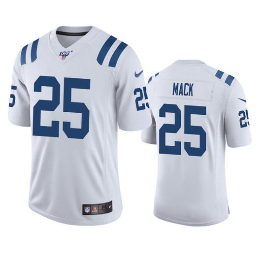 Indianapolis Colts Marlon Mack White 100Th Season Vapor Limited 3D Jersey
