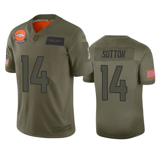Denver Broncos Courtland Sutton Camo 2021 Salute To Service Limited 3D Jersey