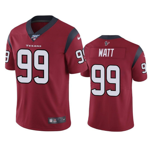 Houston Texans J.J. Watt Red 100Th Season Vapor Limited 3D Jersey