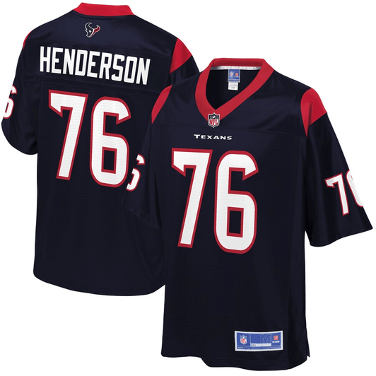 Seantrel Henderson Houston Texans Nfl Pro Line Team Color Player Navy 3D Jersey