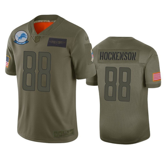 Detroit Lions T.J. Hockenson Camo 2021 Salute To Service Limited 3D Jersey