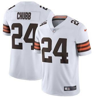Nick Chubb Cleveland Browns Vapor Limited White 3D Jersey