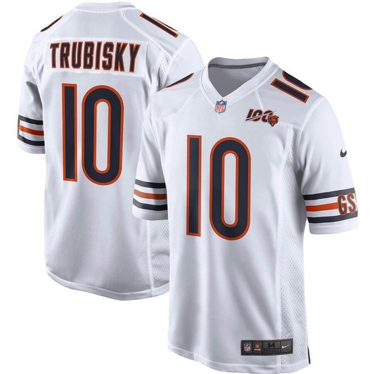 Mitchell Trubisky Chicago Bears 100Th Season Game White 3D Jersey