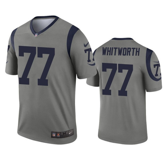 Los Angeles Rams Andrew Whitworth Gray Inverted Legend 3D Jersey