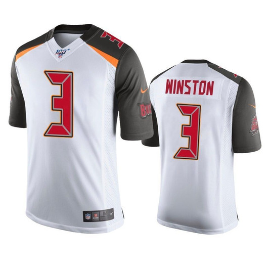 Tampa Bay Buccaneers Jameis Winston White 100Th Season Vapor Limited 3D Jersey