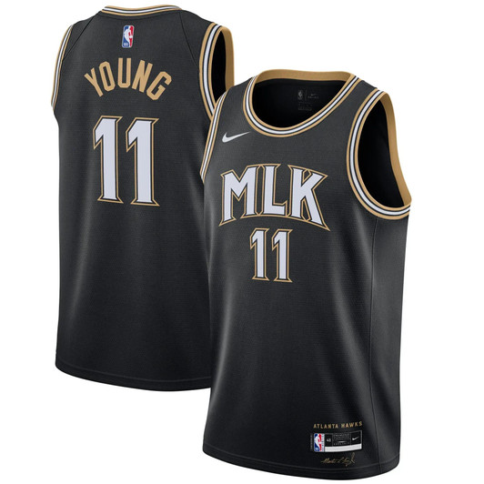 Trae Young Atlanta Hawks Nike Youth 2020/21 Swingman Jersey Black - City Edition