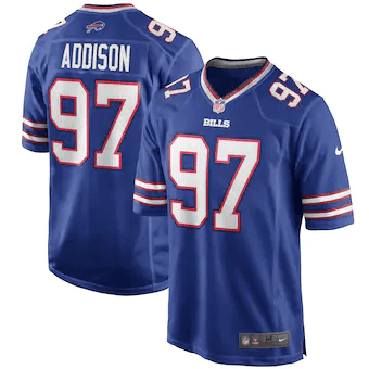 Mario Addison Buffalo Bills Game Player Royal 3D Jersey
