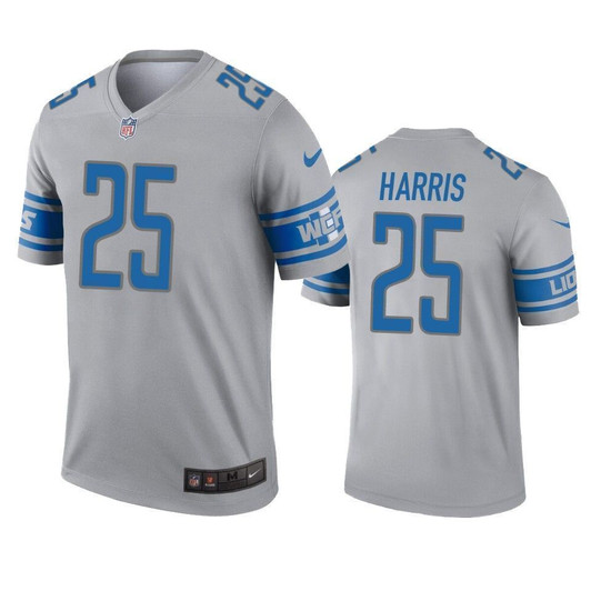 Detroit Lions Will Harris Gray Inverted Legend 3D Jersey