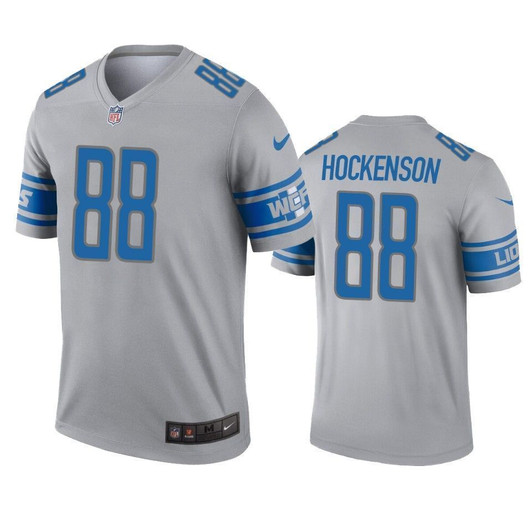 Detroit Lions T.J. Hockenson Gray Inverted Legend 3D Jersey