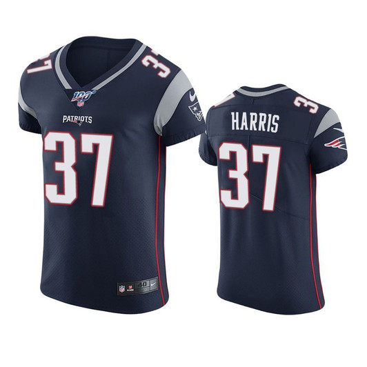 New England Patriots Damien Harris Navy 100Th Season Vapor Elite 3D Jersey