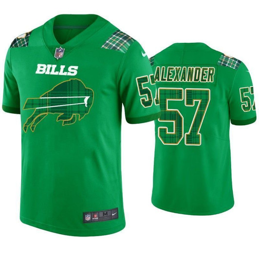 Buffalo Bills 57 Lorenzo Alexander Kelly Green St. Patrick'S Day Men 3D Jersey