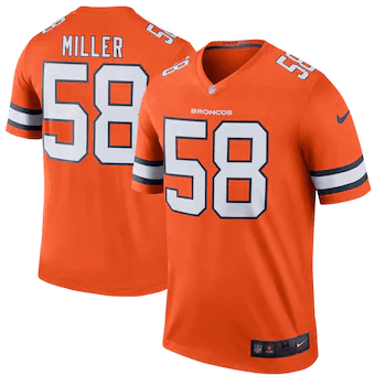 Von Miller Denver Broncos Color Rush Legend Orange 3D Jersey