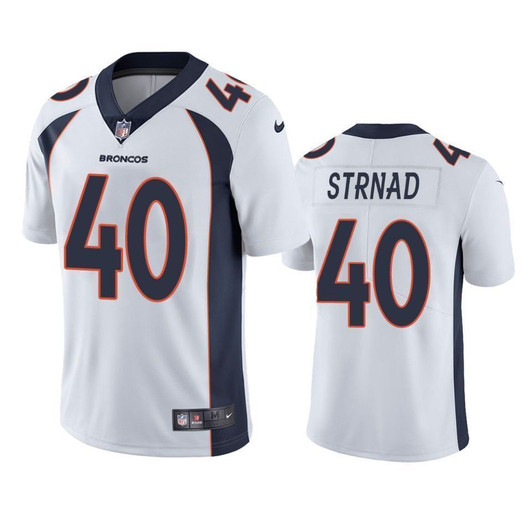 Denver Broncos Justin Strnad White Vapor Untouchable Limited 3D Jersey