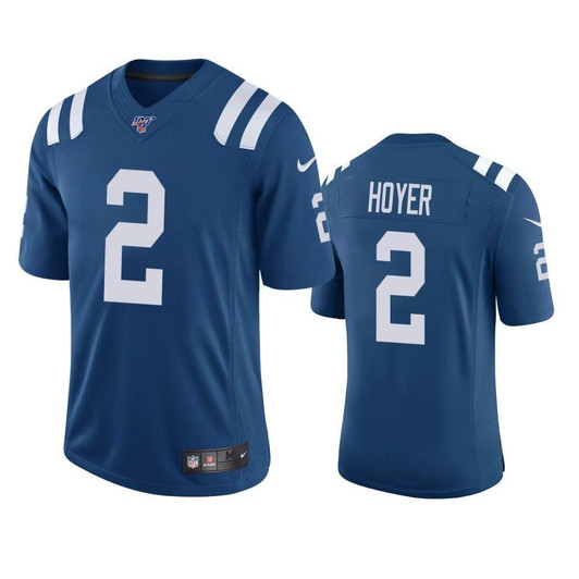 Indianapolis Colts Brian Hoyer Royal 100Th Season Vapor Limited 3D Jersey