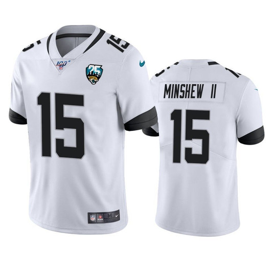 Jacksonville Jaguars Gardner Minshew White 25Th Anniversary Vapor Limited 3D Jersey