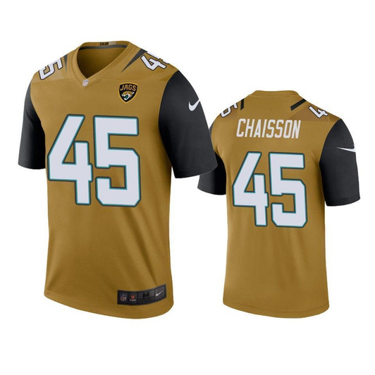Jacksonville Jaguars K'Lavon Chaisson Bold Gold Color Rush Legend Mens 3D Jersey