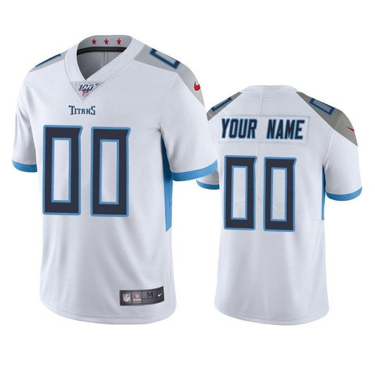 Tennessee Titans Custom White 100Th Season Vapor Limited 3D Jersey
