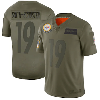 Juju Smith Schuster Pittsburgh Steelers 2021 Salute To Service Limited Olive 3D Jersey