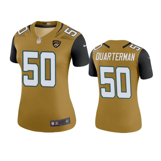 Jacksonville Jaguars Shaquille Quarterman Gold Color Rush Legend 3D Jersey