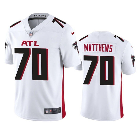 Atlanta Falcons Jake Matthews White 2021 Vapor Limited Mens 3D Jersey
