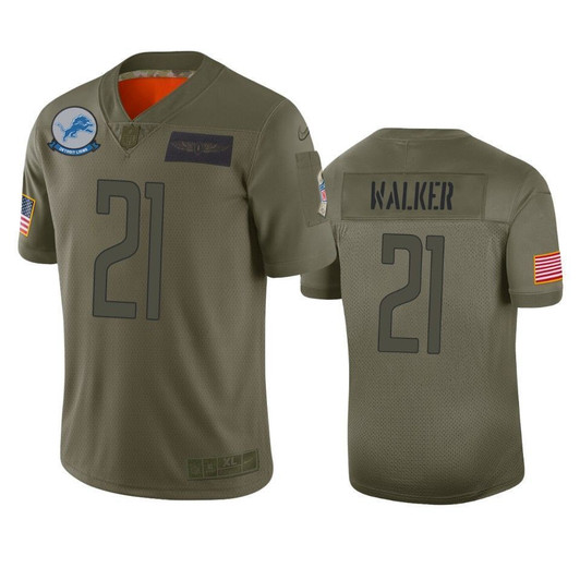 Detroit Lions Tracy Walker Camo 2021 Salute To Service Limited 3D Jersey