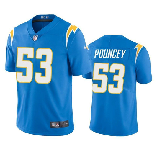 Los Angeles Chargers Mike Pouncey Powder Blue 2021 Vapor Limited Mens 3D Jersey